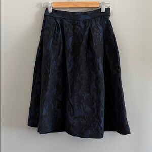 H&M Elegant Black and Navy A-Line Textured Skirt